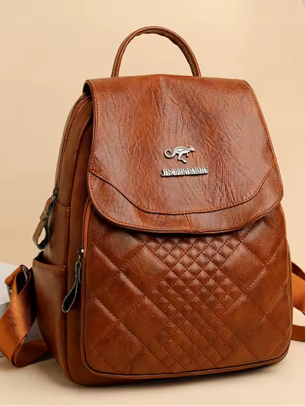 Damski plecak ze skóry PU z zabezpieczeniem antykradzieżowym | RFID