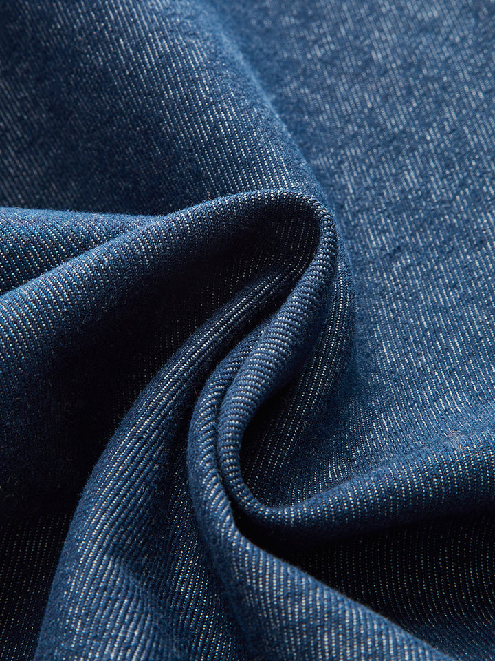 Kurtka jeansowa damska | Kołnierz zamszowy, zapinana na guziki