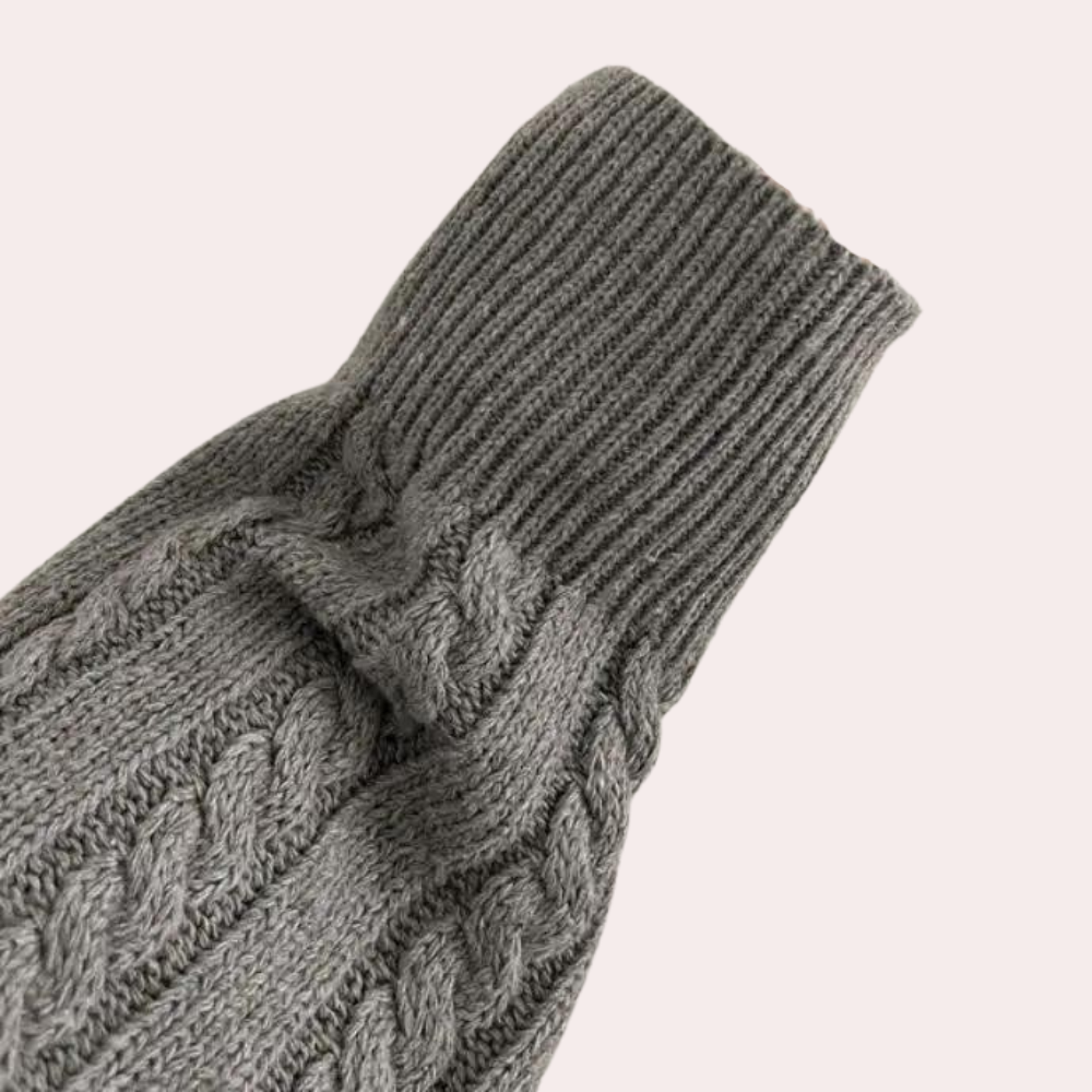 Sweter damski | Splot kablowy, zamek błyskawiczny do połowy