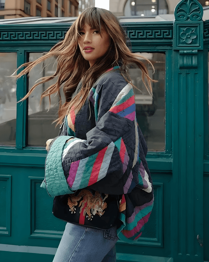 Kurtka damska | wzór patchworkowy