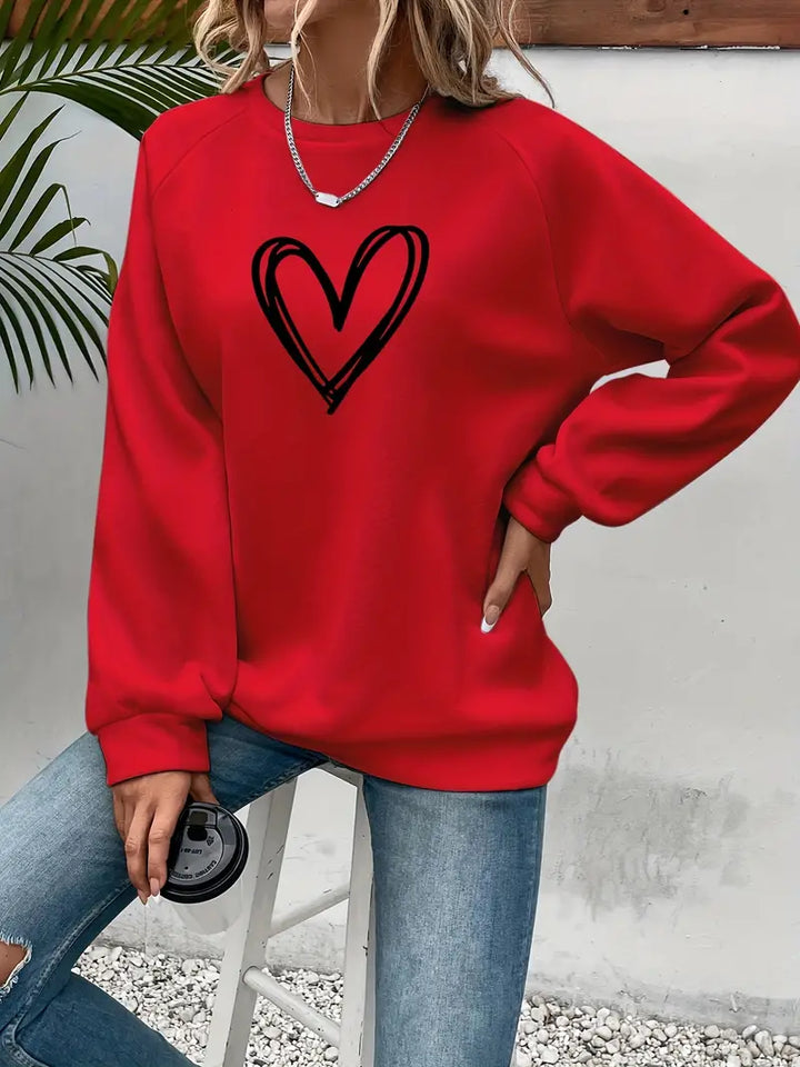 Bluza damska | Wzór z nadrukiem w serca