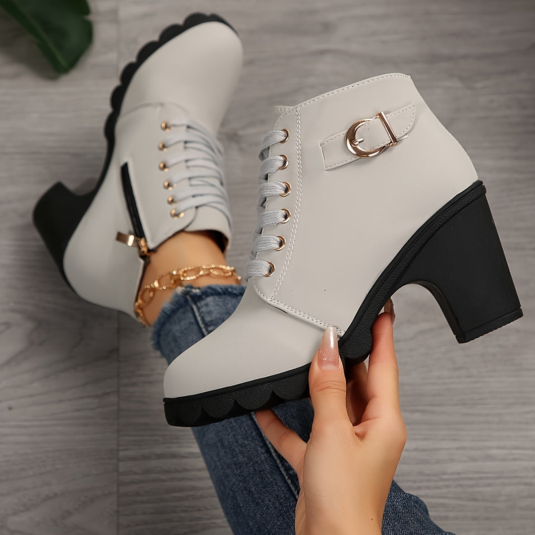 Buty zimowe damskie na obcasie