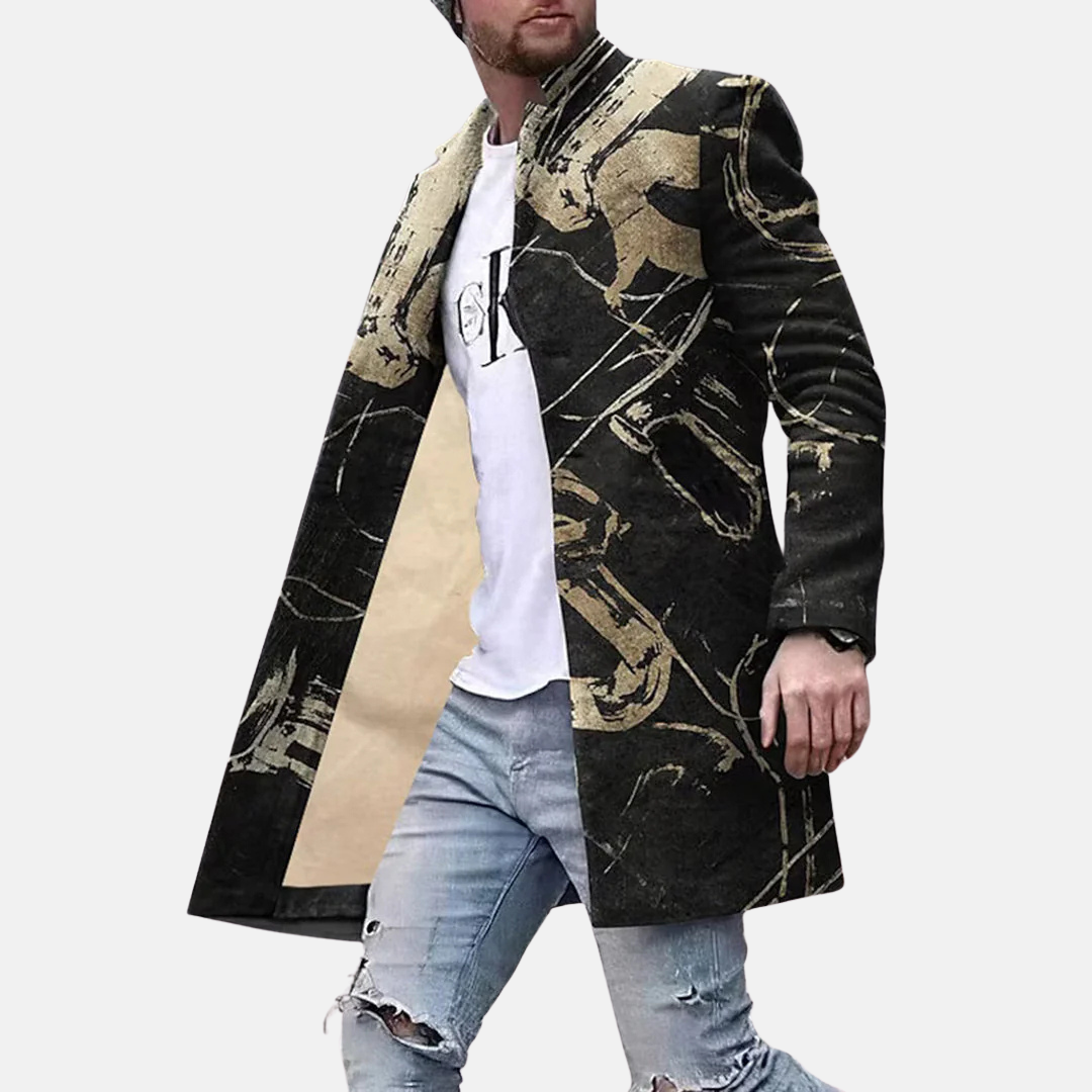 Sweter męski płaszcz graficzny | Styl uliczny