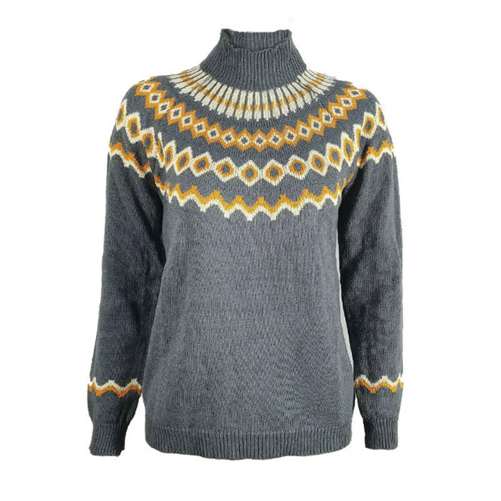 Sweter damski | nordycki splot dzianinowy