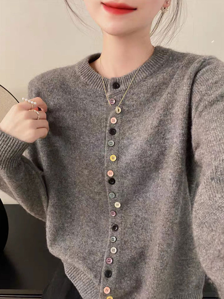 Sweter damski | Wzór z guzikami