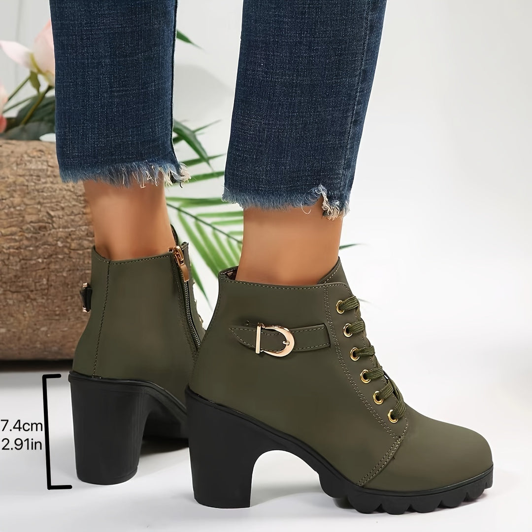 Buty zimowe damskie na obcasie