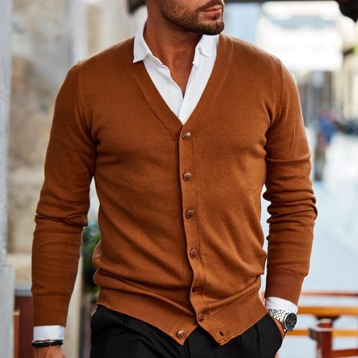 Męski sweter | Zapięcie na guziki z przodu