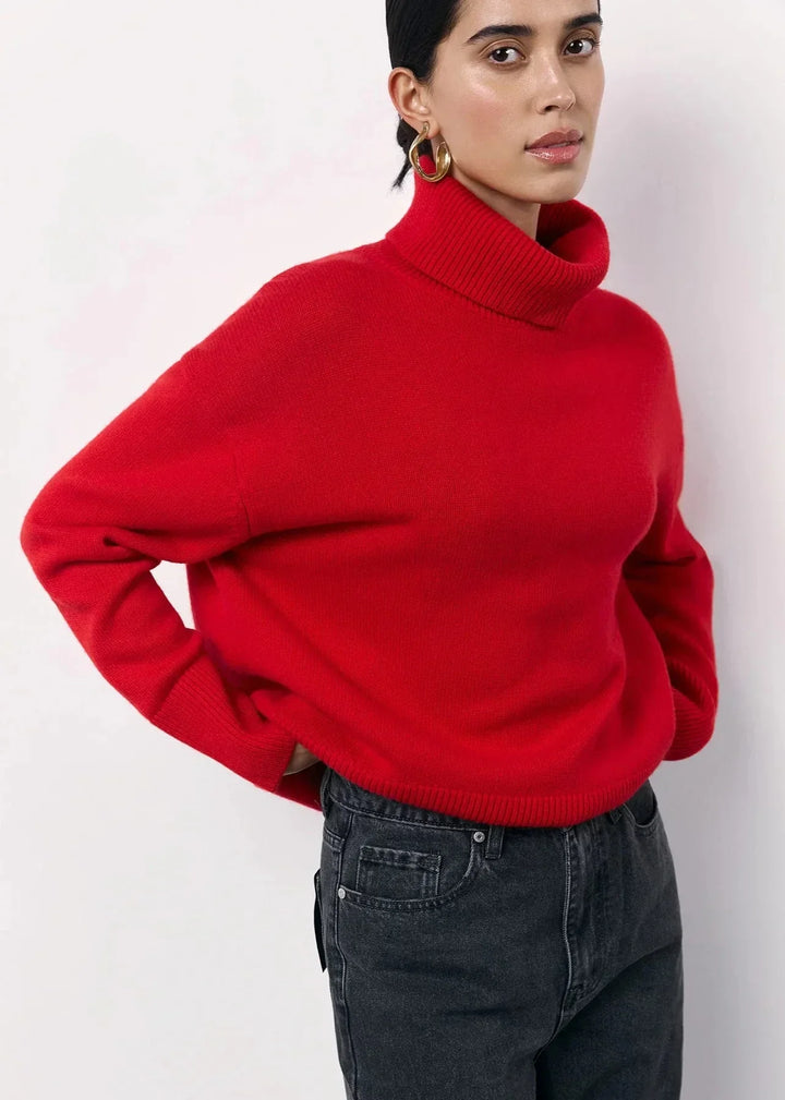 Sweter damski | golf dzianinowy