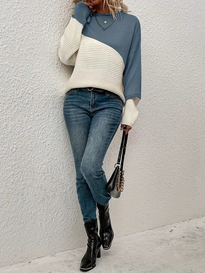 Damski sweter w prążki