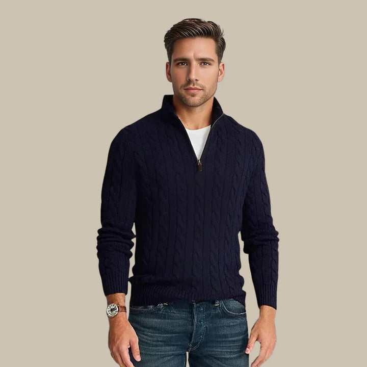 Męski sweter casualowy | Zapinany na zamek