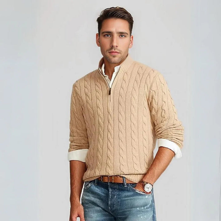 Męski sweter casualowy | Zapinany na zamek