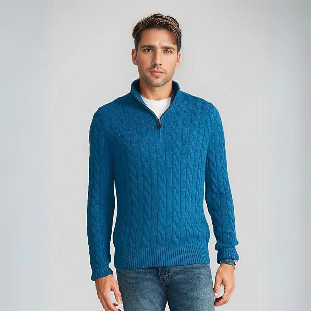 Męski sweter casualowy | Zapinany na zamek