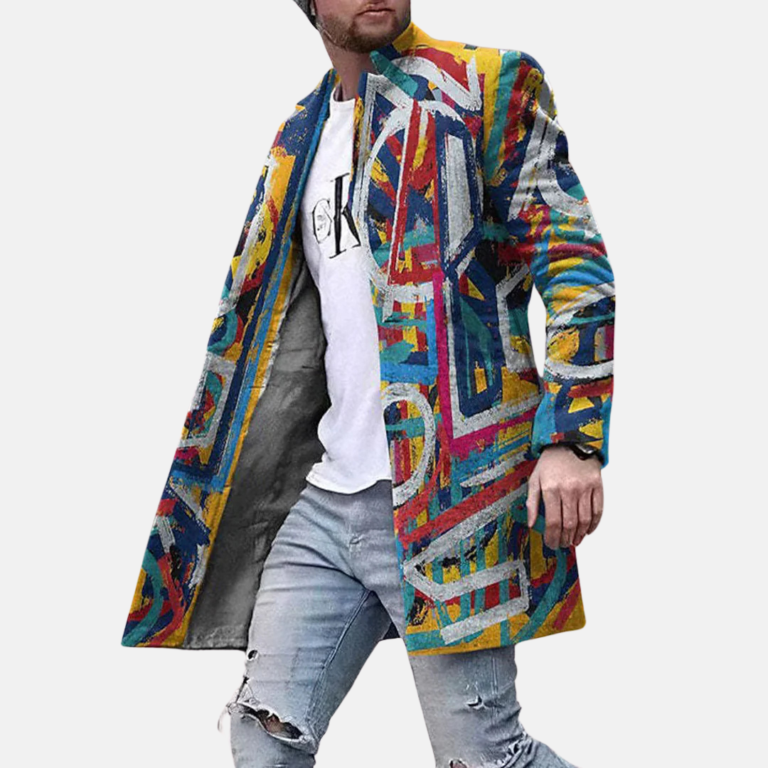 Sweter męski płaszcz graficzny | Styl uliczny