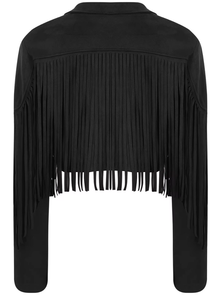 Damska kurtka casual z frędzlami