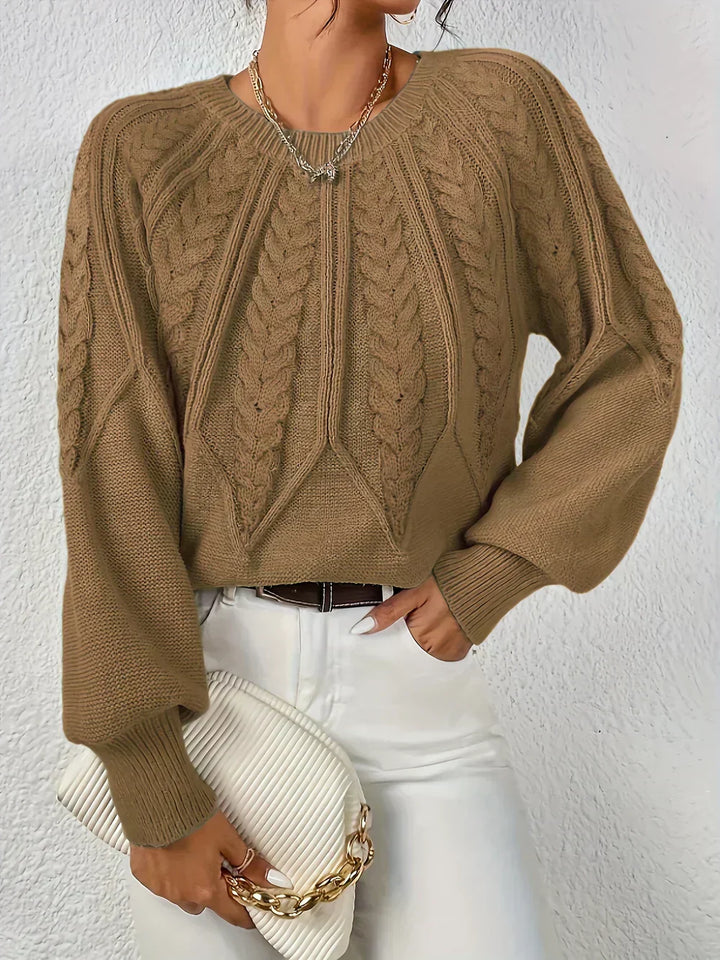 Sweter damski w splot kablowy