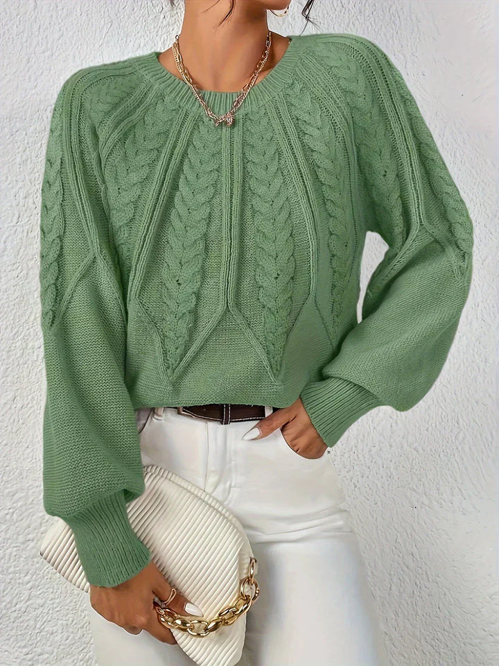 Sweter damski w splot kablowy