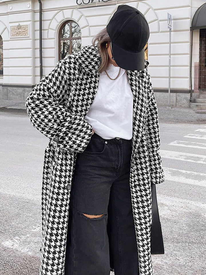 Płaszcz damski typu trencz | Tweed oversize