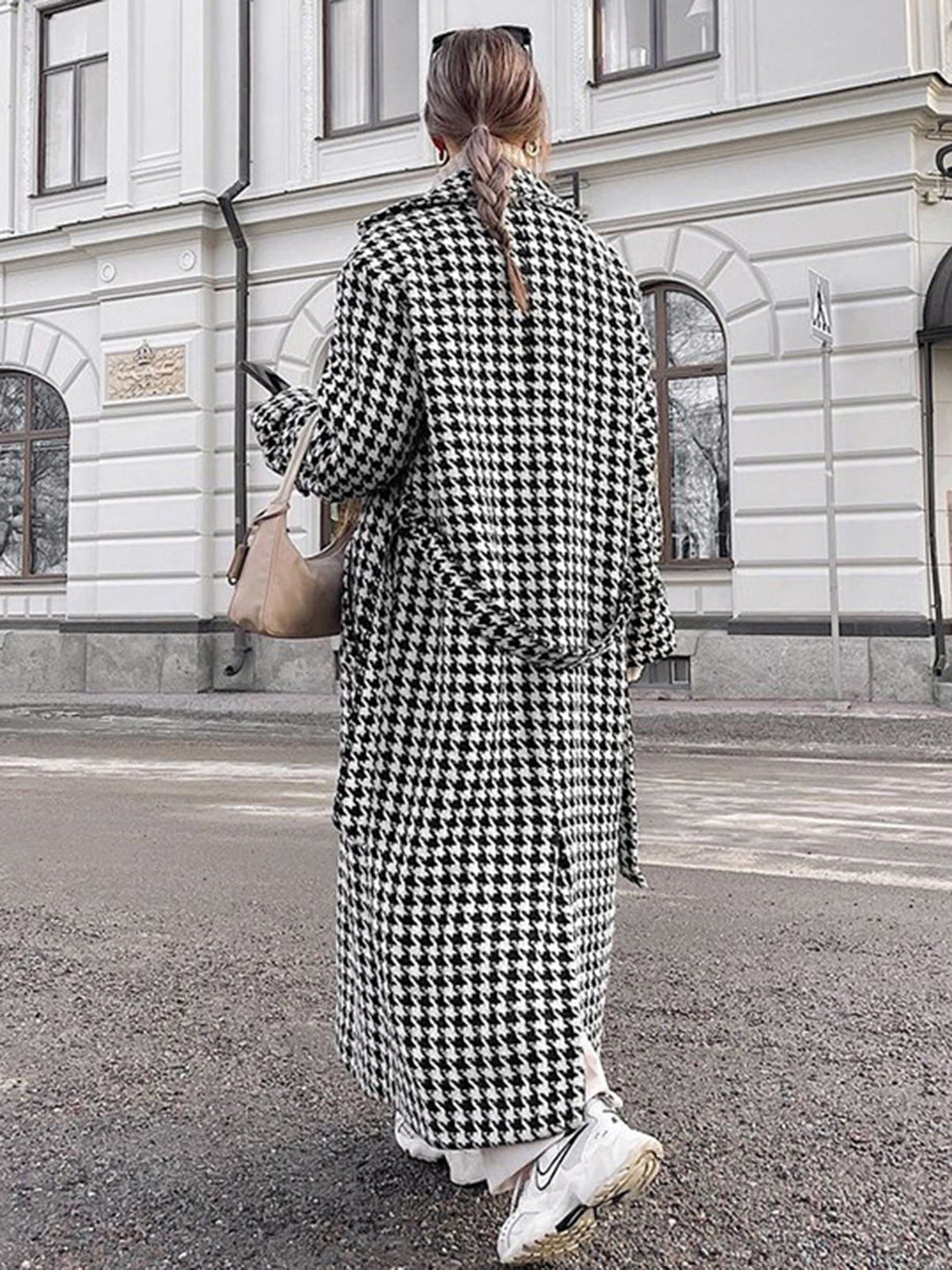 Płaszcz damski typu trencz | Tweed oversize