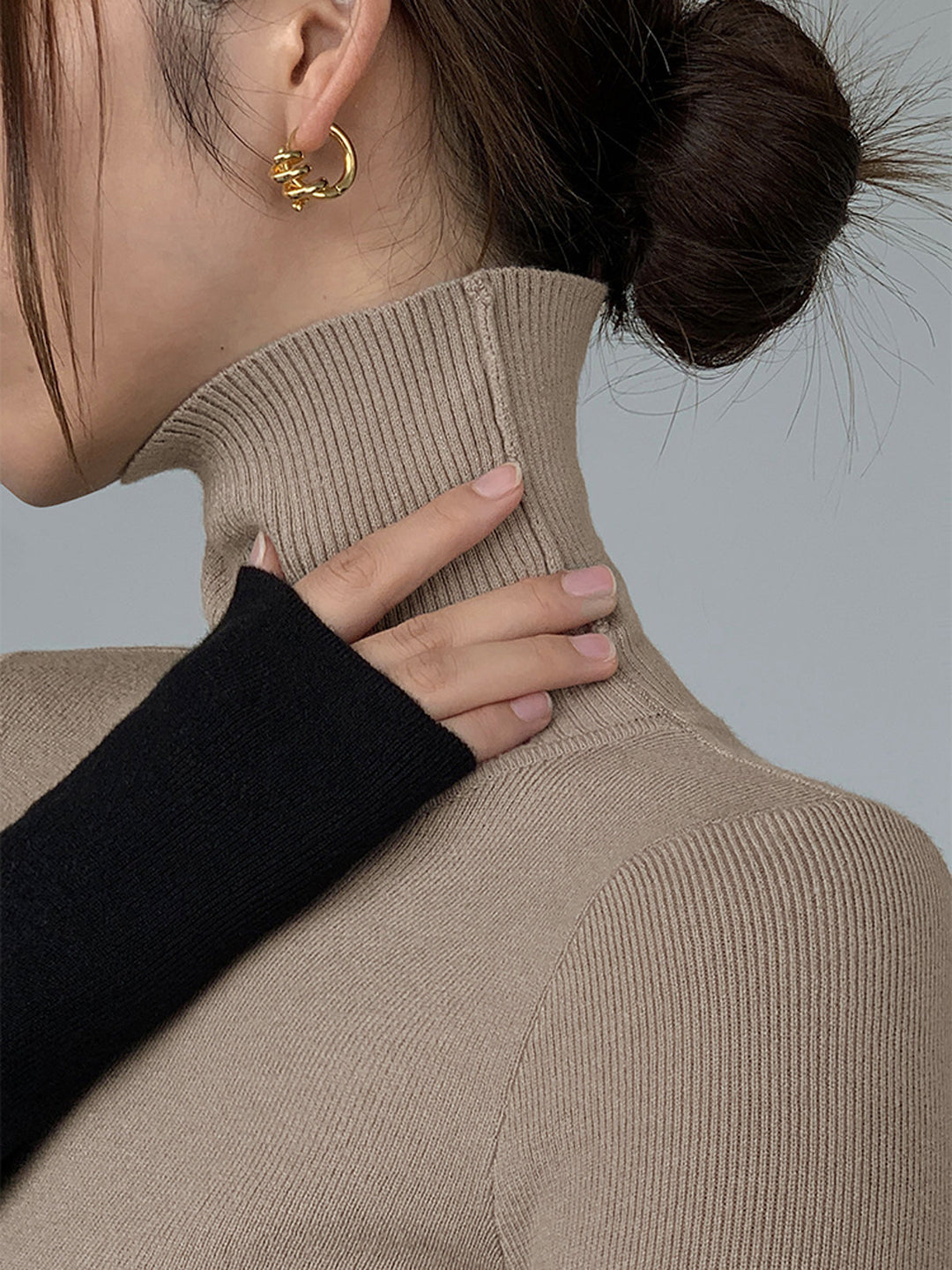 Top damski dzianinowy | patchwork