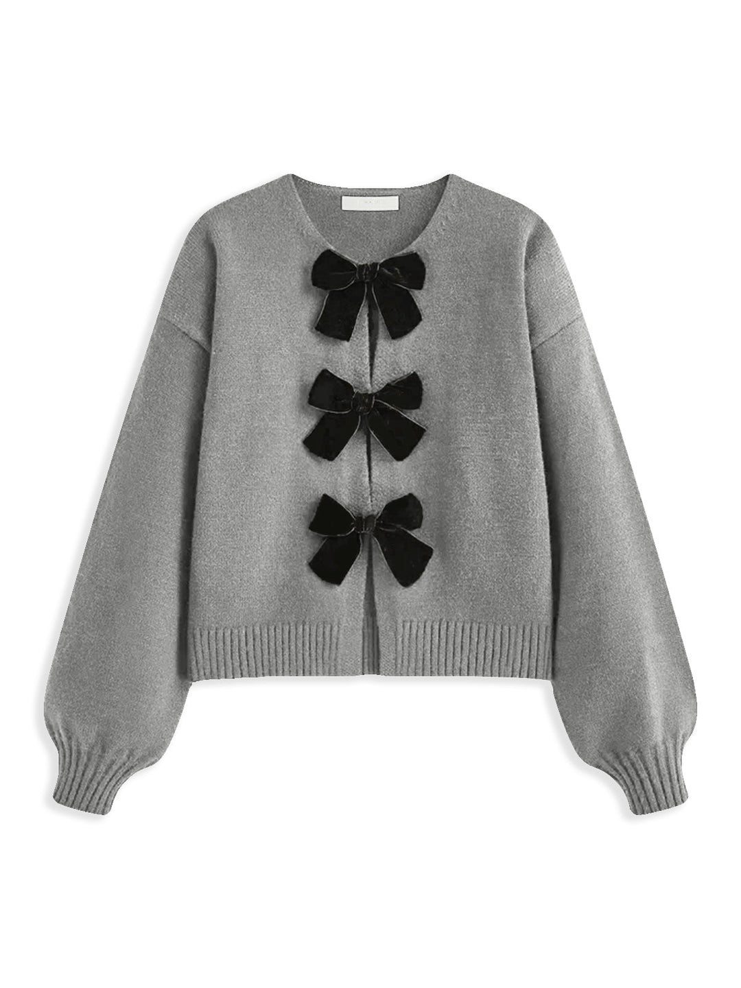 Sweter damski | Wzór z aksamitną kokardą