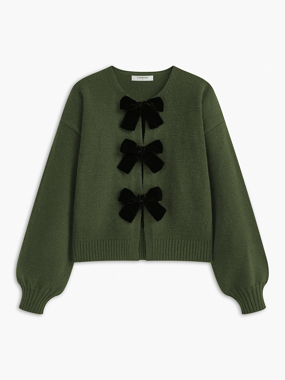 Sweter damski | Wzór z aksamitną kokardą