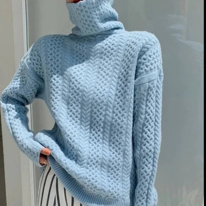 Sweter damski | golf dzianinowy