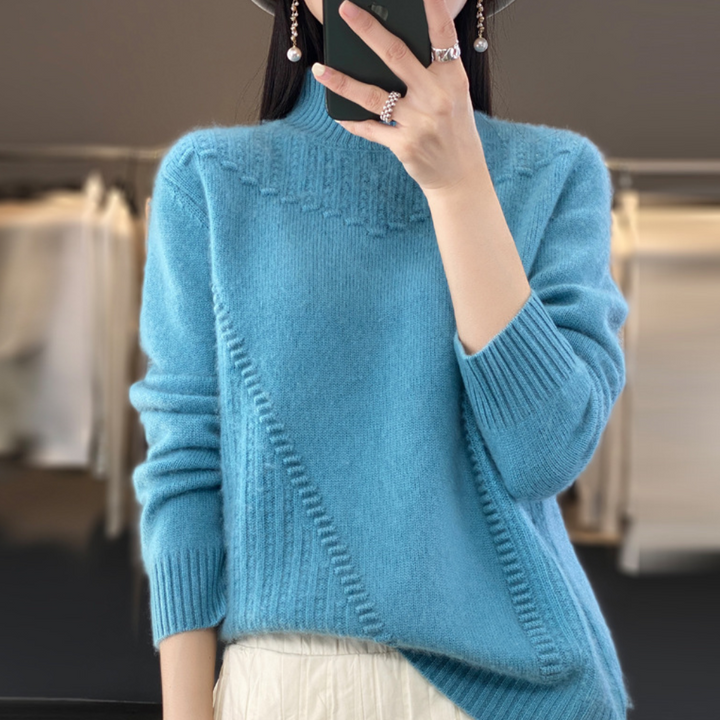 Sweter damski | dzianinowy ścieg diagonalny