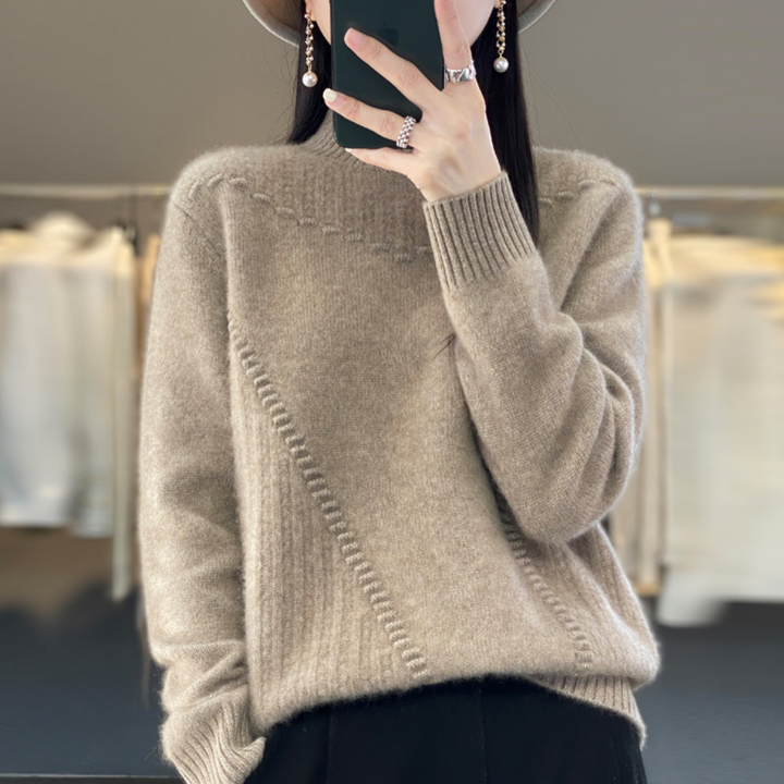Sweter damski | dzianinowy ścieg diagonalny