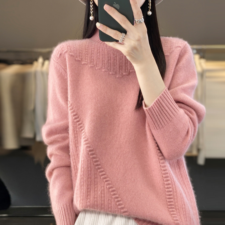 Sweter damski | dzianinowy ścieg diagonalny