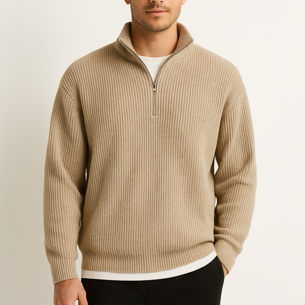 Sweter męski typu pullover | Graficzny wzór dzianiny