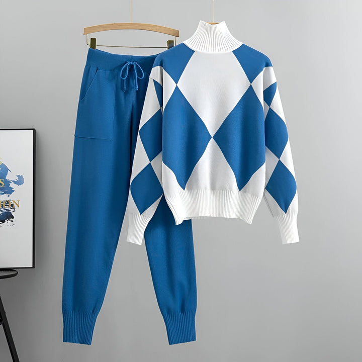 Komplet damski | golf dzianinowy