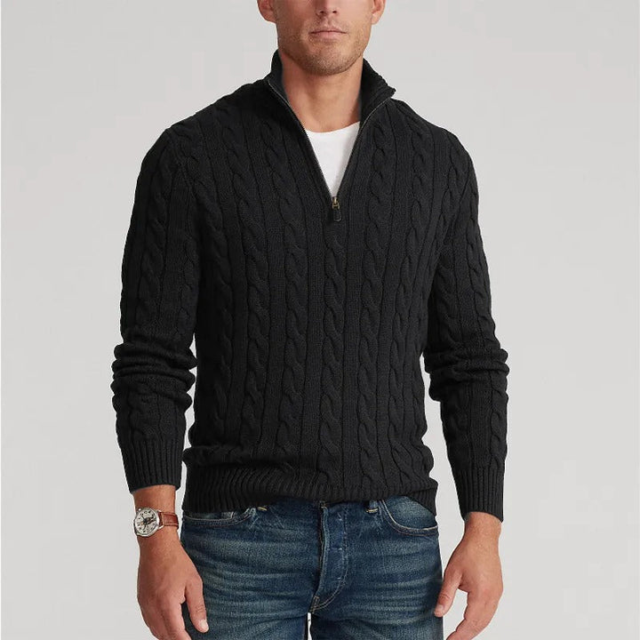 Męski sweter casualowy | Zapinany na zamek