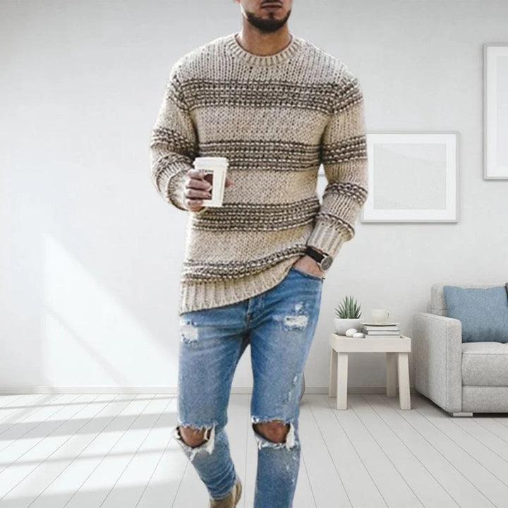 Sweter męski typu pullover | Okrągły dekolt