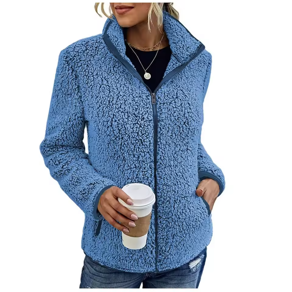 Kurtka polarowa damska zapinana na zamek