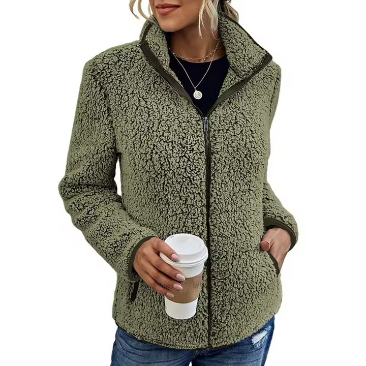 Kurtka polarowa damska zapinana na zamek