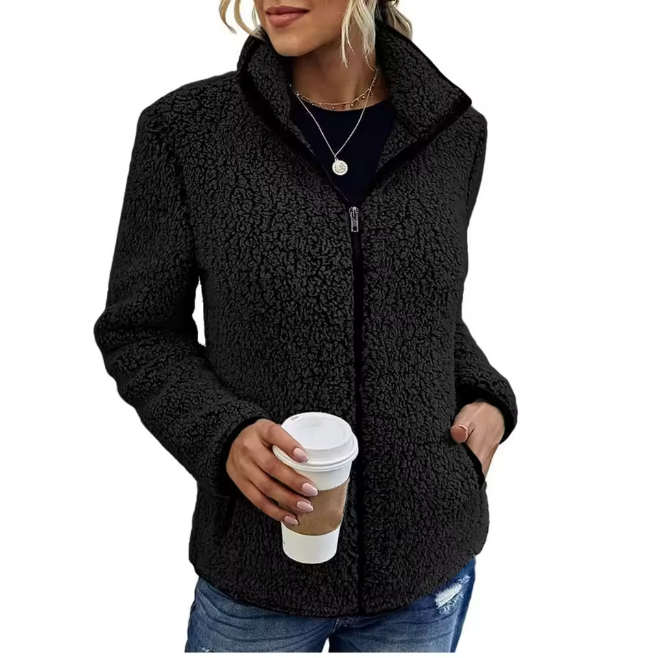 Kurtka polarowa damska zapinana na zamek