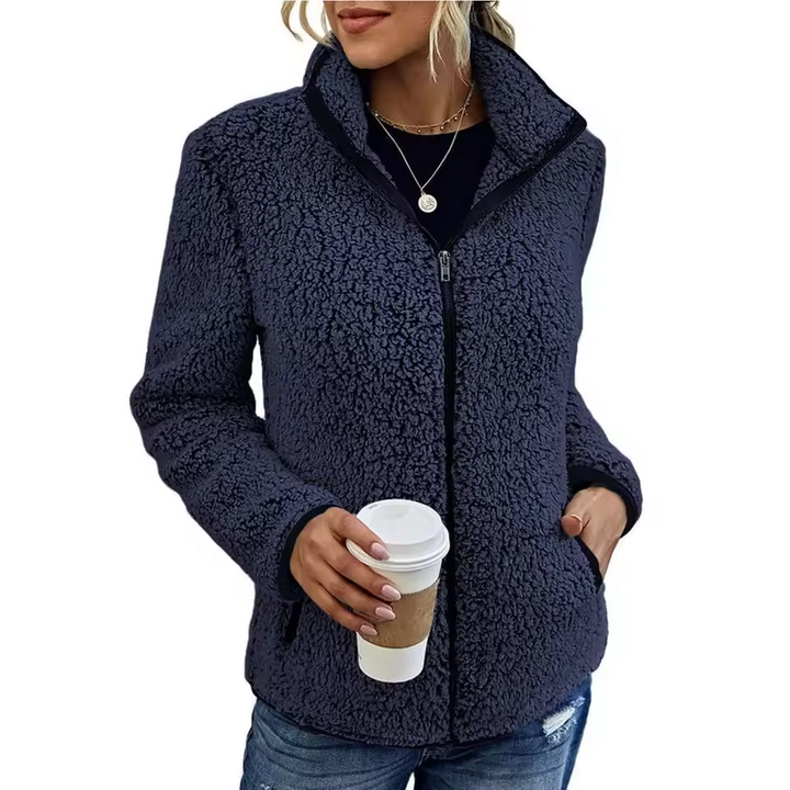 Kurtka polarowa damska zapinana na zamek