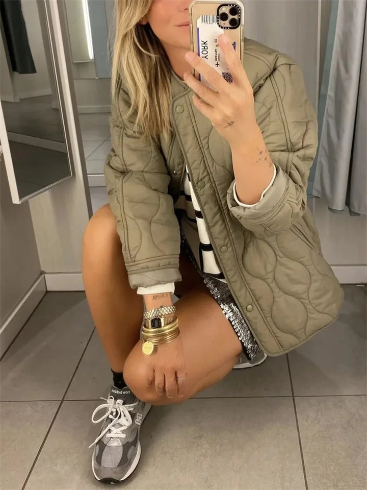 Damska kurtka zimowa luźny krój długa