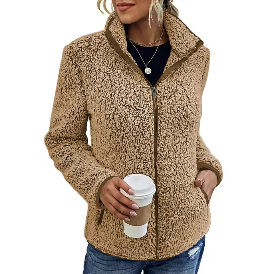 Kurtka polarowa damska zapinana na zamek