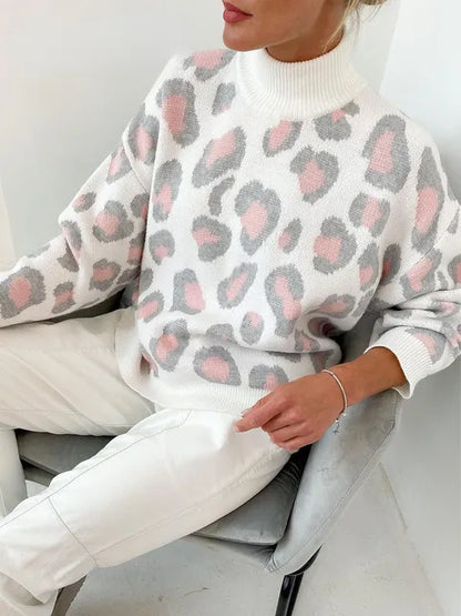 Sweter damski | Golf z nadrukiem
