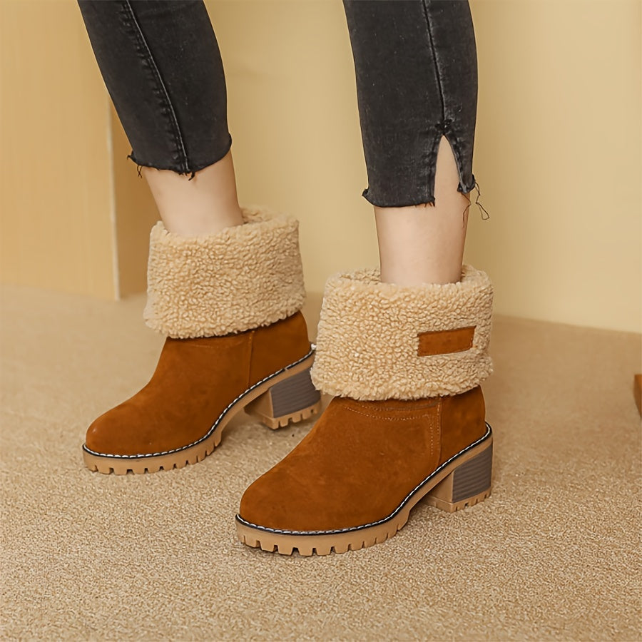 Buty zimowe damskie wsuwane z futerkiem