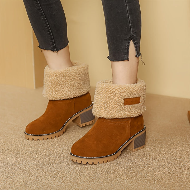 Buty zimowe damskie wsuwane z futerkiem