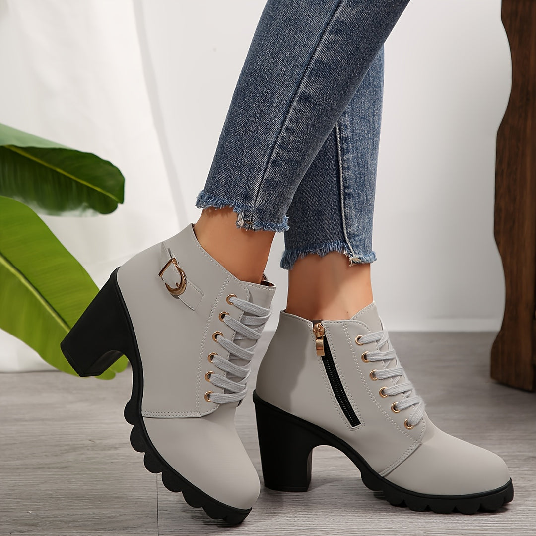 Buty zimowe damskie na obcasie