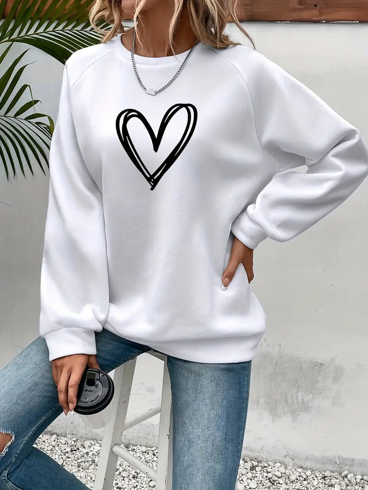 Bluza damska | Wzór z nadrukiem w serca