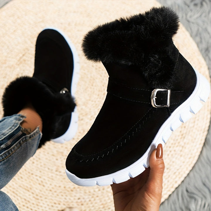 Buty zimowe damskie ocieplane z zamkiem