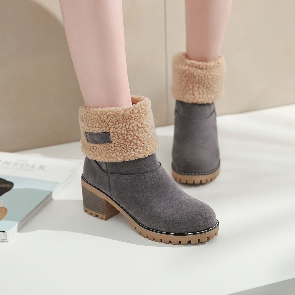 Buty zimowe damskie wsuwane z futerkiem