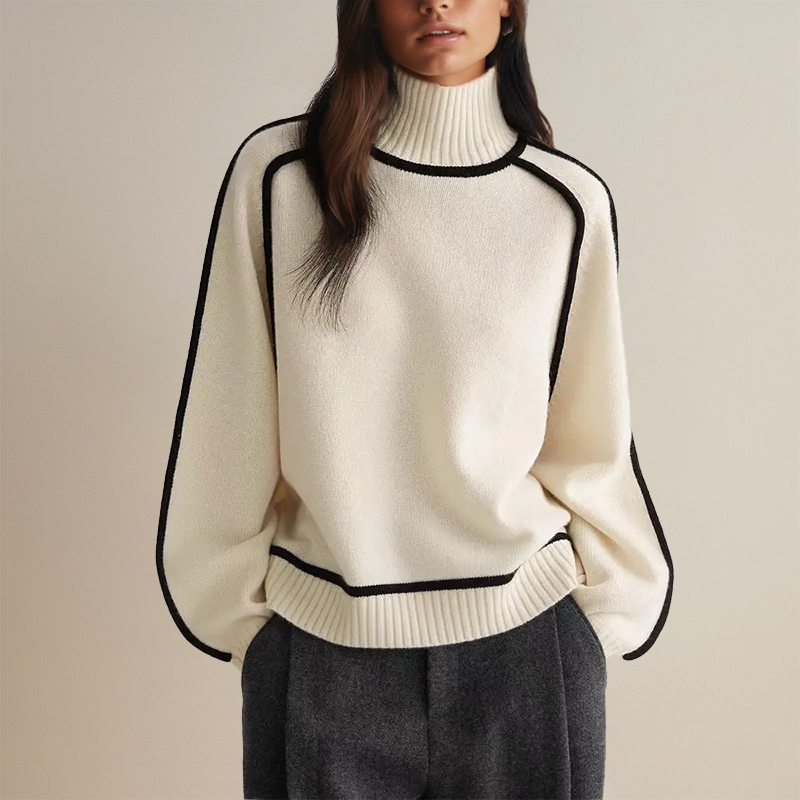 Damski sweter z golfem | Zima