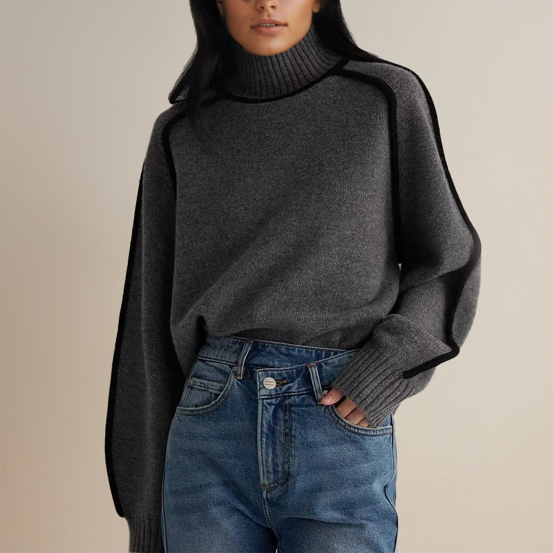 Damski sweter z golfem | Zima