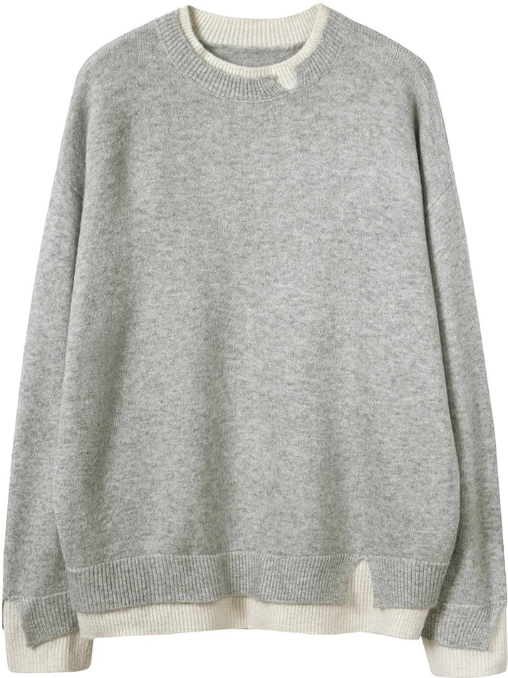 Sweter damski | warstwowy rękaw