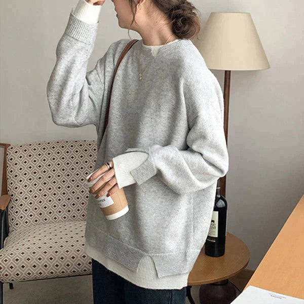 Sweter damski | warstwowy rękaw